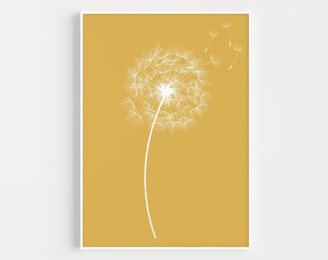 Dandelion Flower Botanical Minimalist Art Print