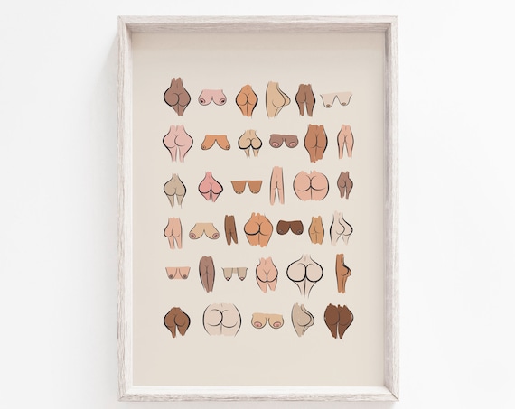 Bathroom Nude Body Humor Art Print