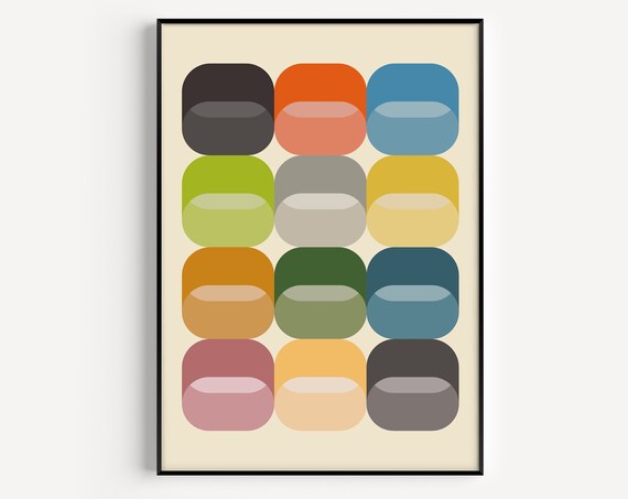 Wall Art Mid Century Modern Prints Scandinavian Print Fine Minimalist