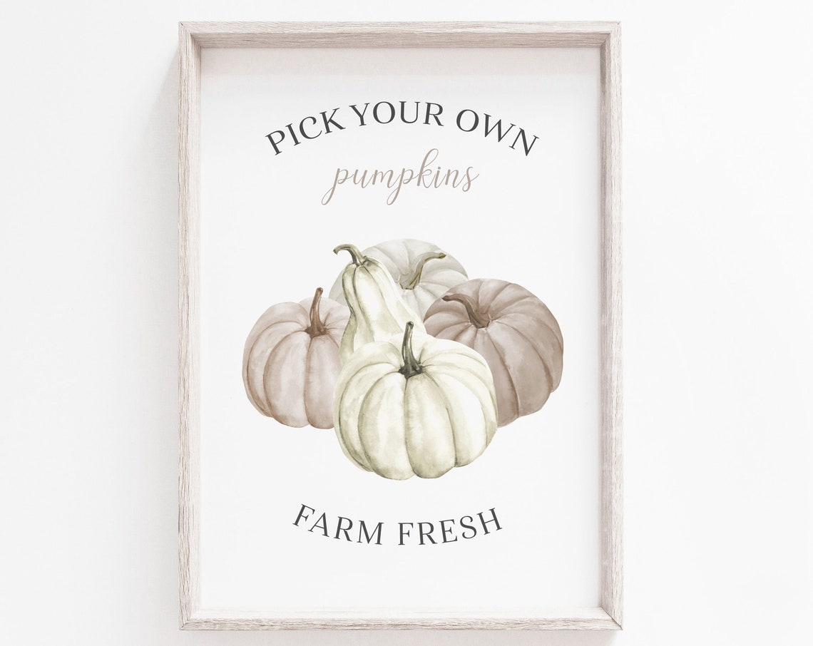 Pick Your Own Pumpkins Farm Fresh Fall Harvest Decor Wall Poster