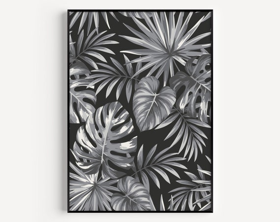 Monstera Print Botanical Prints Wall Art Scandinavian Minimalist Leaves