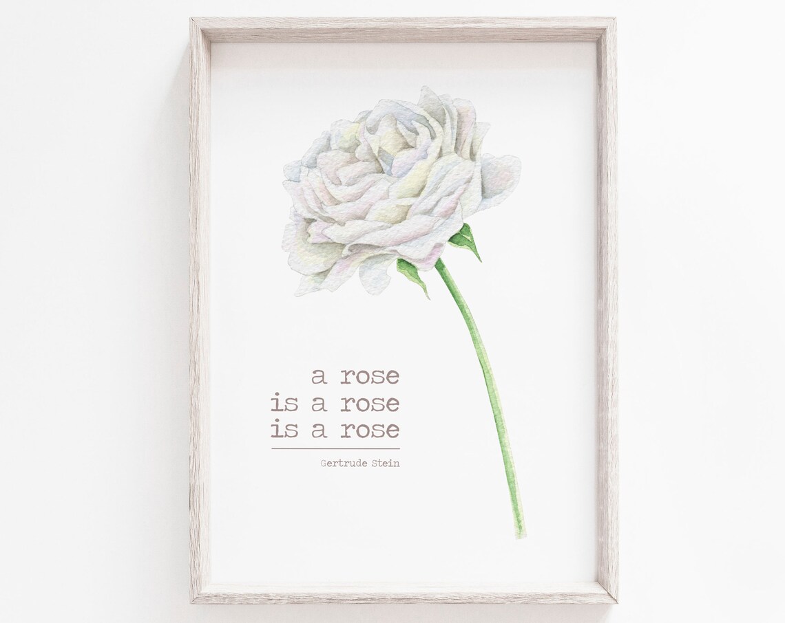 Wall Art Print Rose Flower White Minimalist Prints