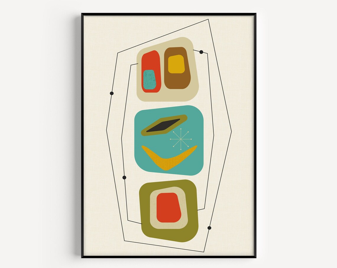 Retro Mid-Century Modern Minimalist Art Print