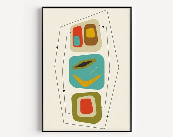 Retro Mid-Century Modern Minimalist Art Print