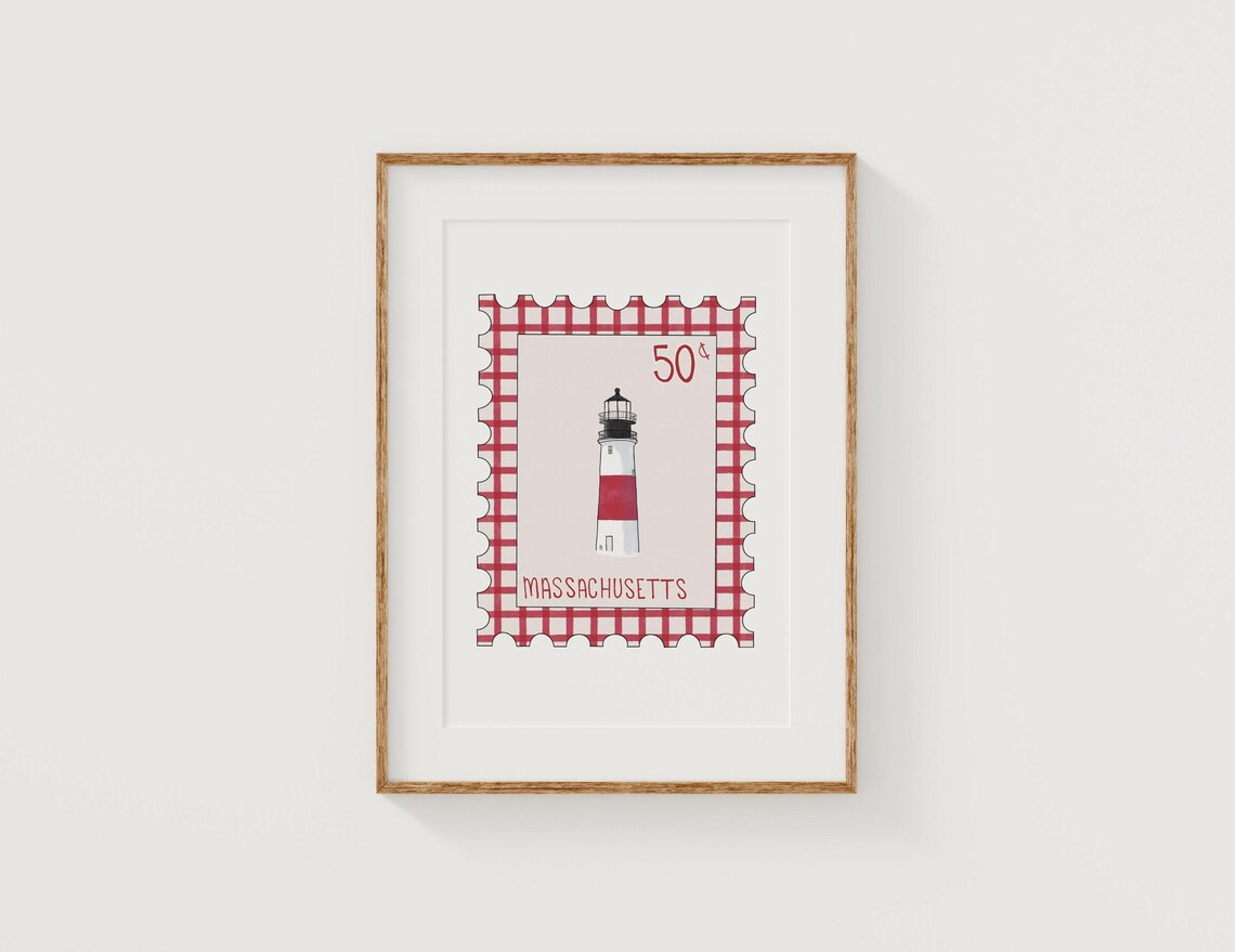 Sankaty Lighthouse, Nantucket Postage Stamp Art Print