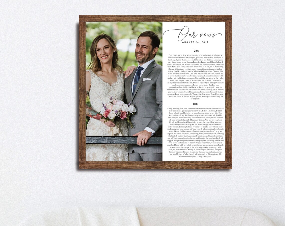 Custom Wedding Vow Print, Personalized Anniversary Gift - Image 3