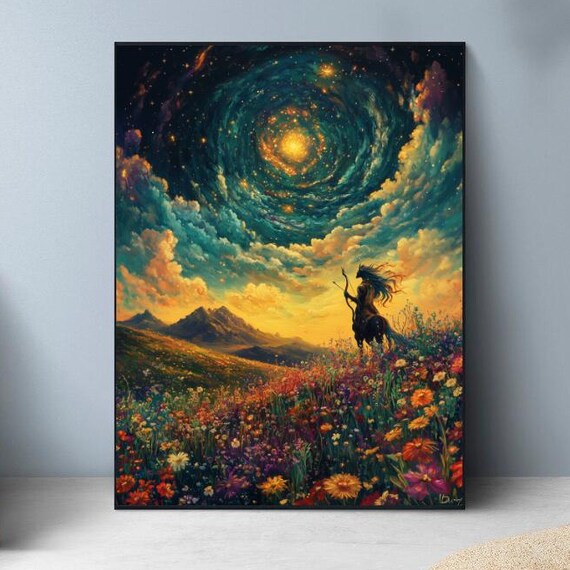 Magical Night Sky, Fantasy Landscape Art Print