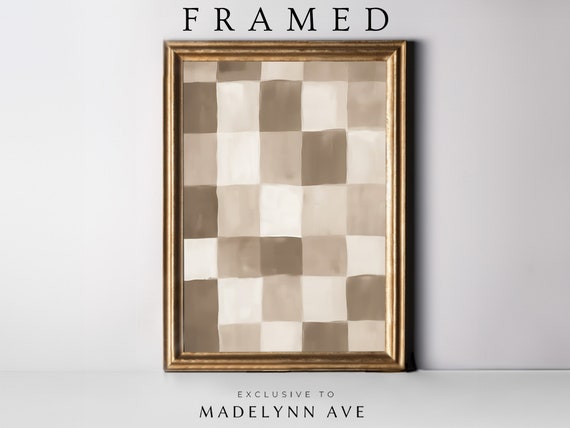 Framed Modern Checkered Art Print Framed Modern Neutral Art Print Framed Neutral Pattern Framed Modern Art Framed Minimalist Artwork