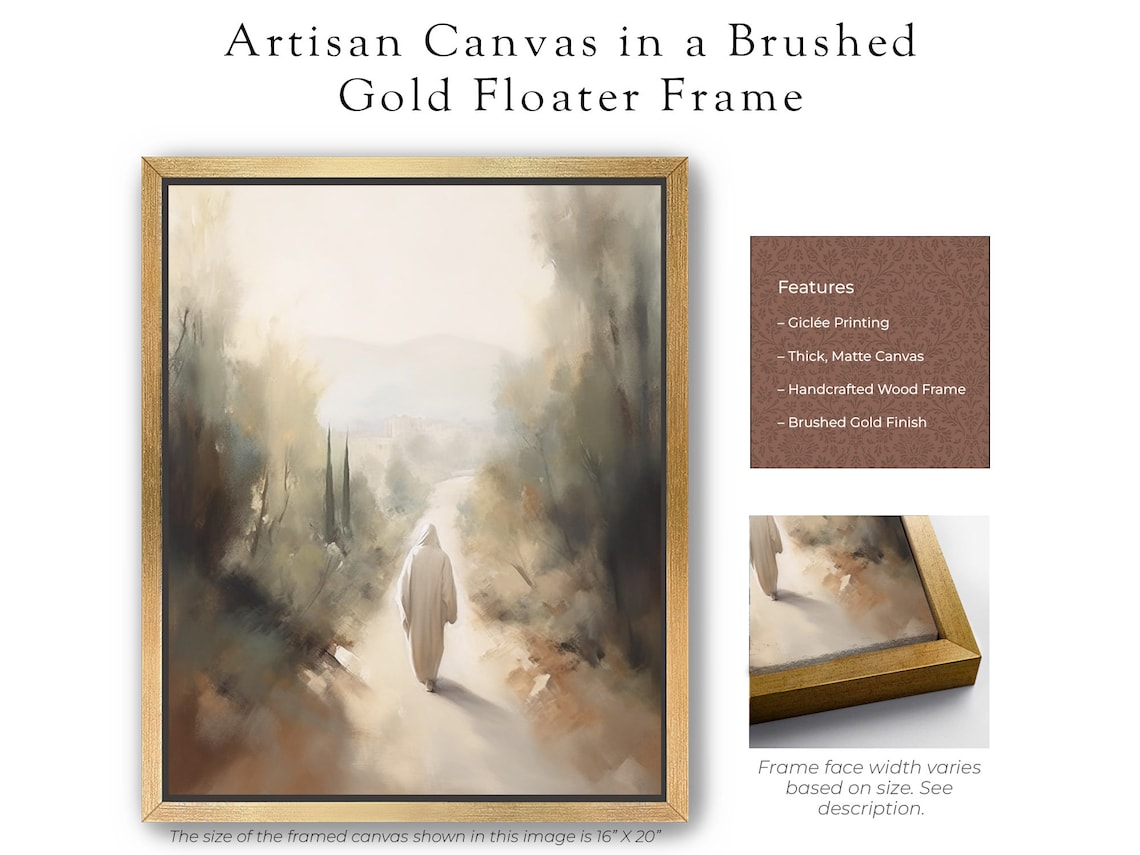 Christ Jesus On The Path, Neutral Christian Art Print - Image 4