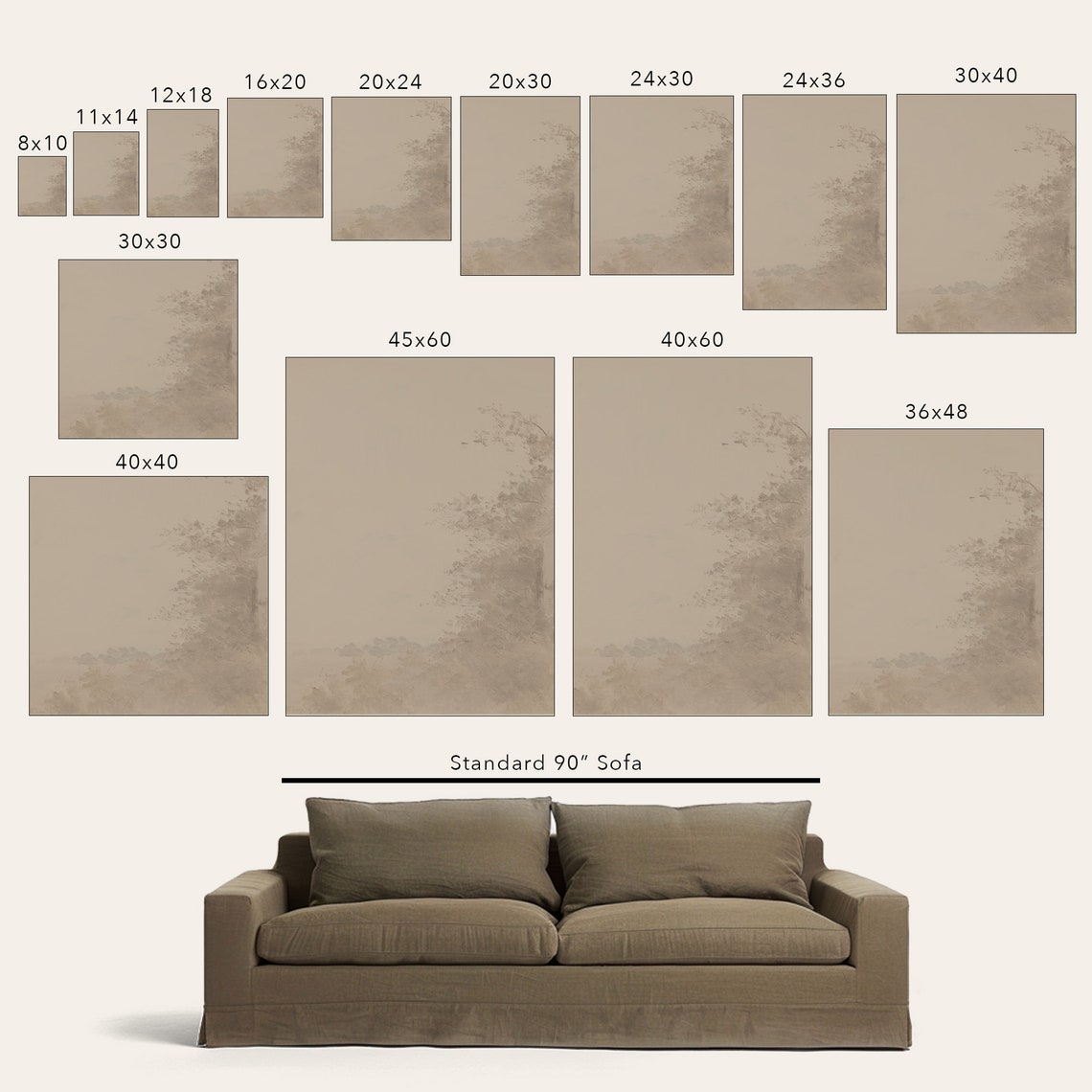 Your Support I Muted Abstract Landscape Neutral Tones Art Poster - Image 2