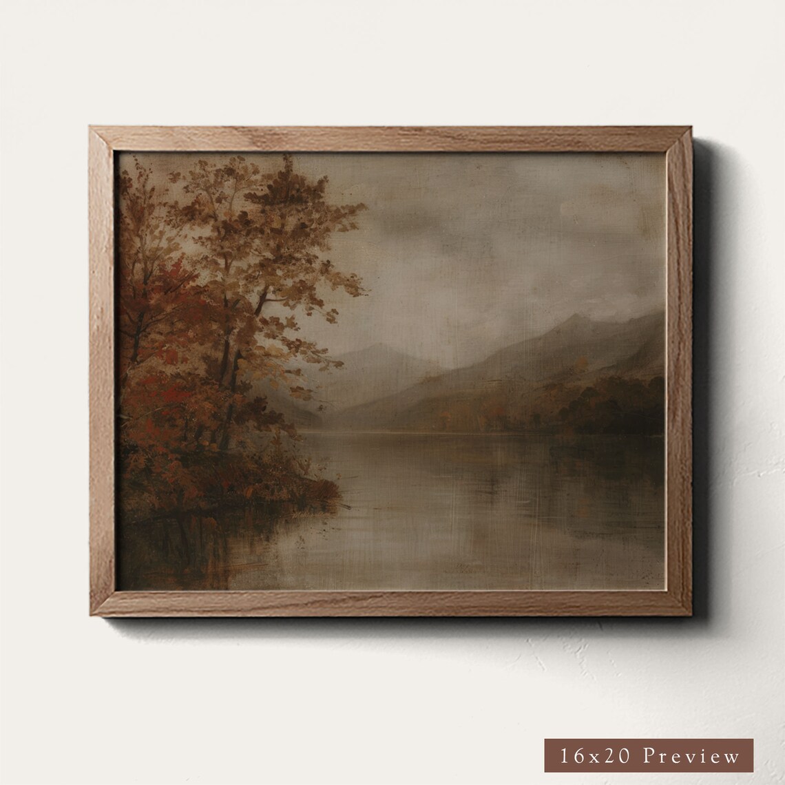 Rustic Fall Lake Landscape, Vintage Autumn Wall Art Print - Image 4