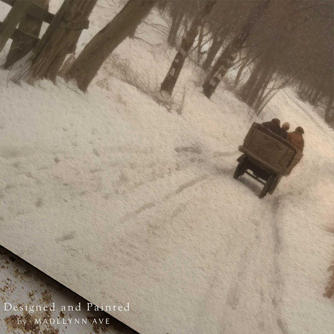 Winter Road Vintage Style Art Print - Image 3