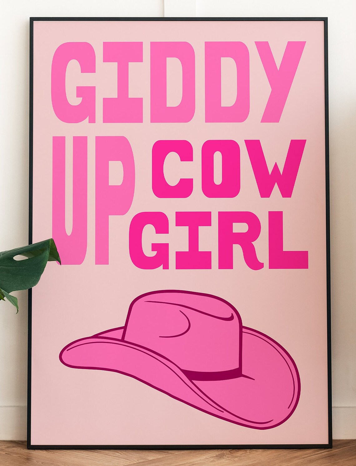 Giddy Up Cowgirl Typography Poster, Western Decor - Image 2