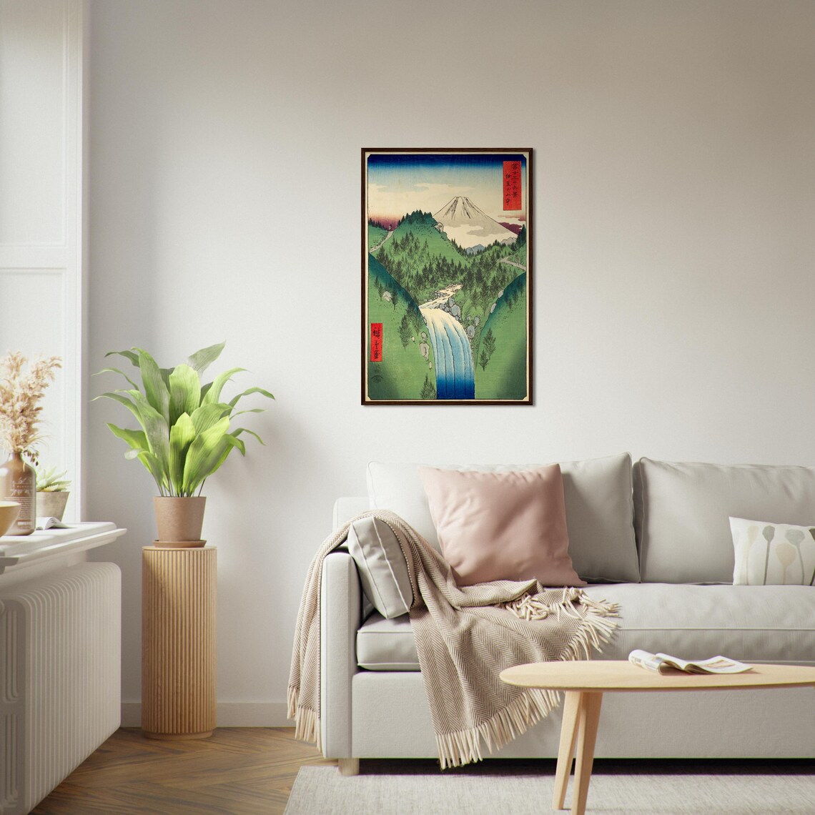 Japanese Waterfall Ukiyo-e, Hiroshige Art Print - Image 2