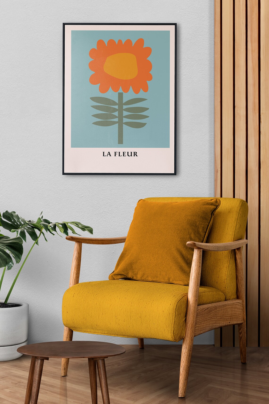 Abstract Botanical Sunflower Art, Botanical Boho - Image 2