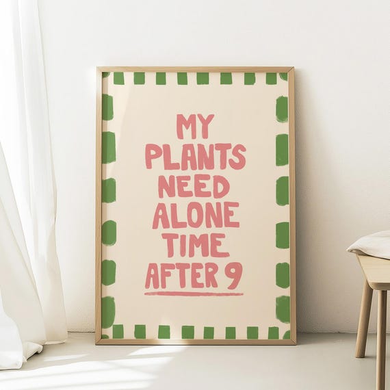 Funny Please Leave By 9pm Print Gardening Wall Art Retro Dining Room House Rules Living Decor Midcentury
