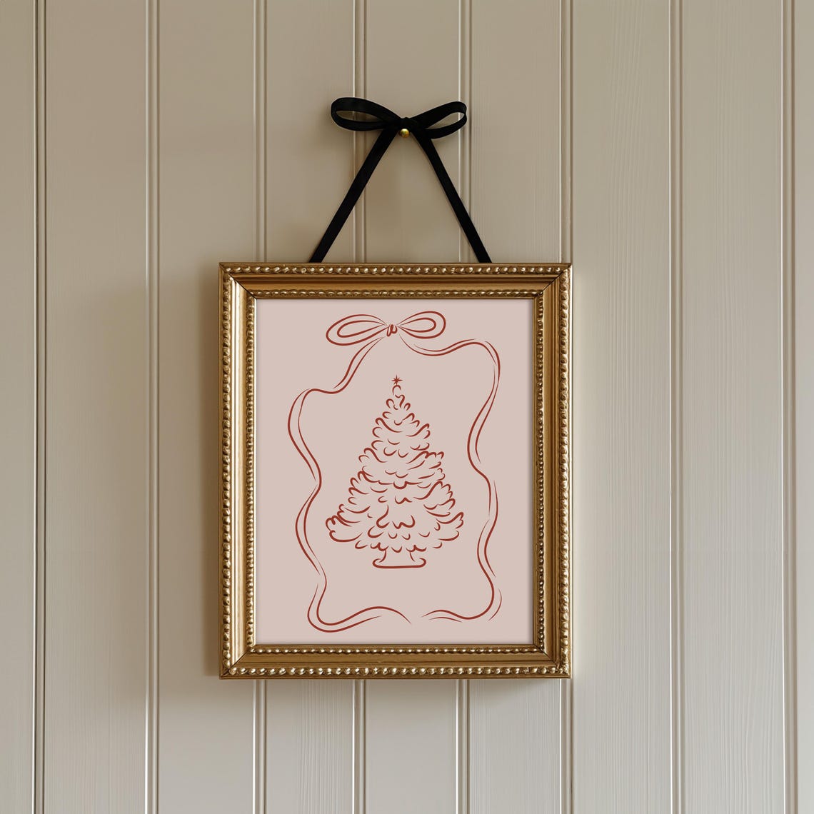 Christmas Tree Print Coquette Aesthetic Print Girly Christmas Prints Whimsy Holiday Decor Cute Holiday Wall Art - Image 3
