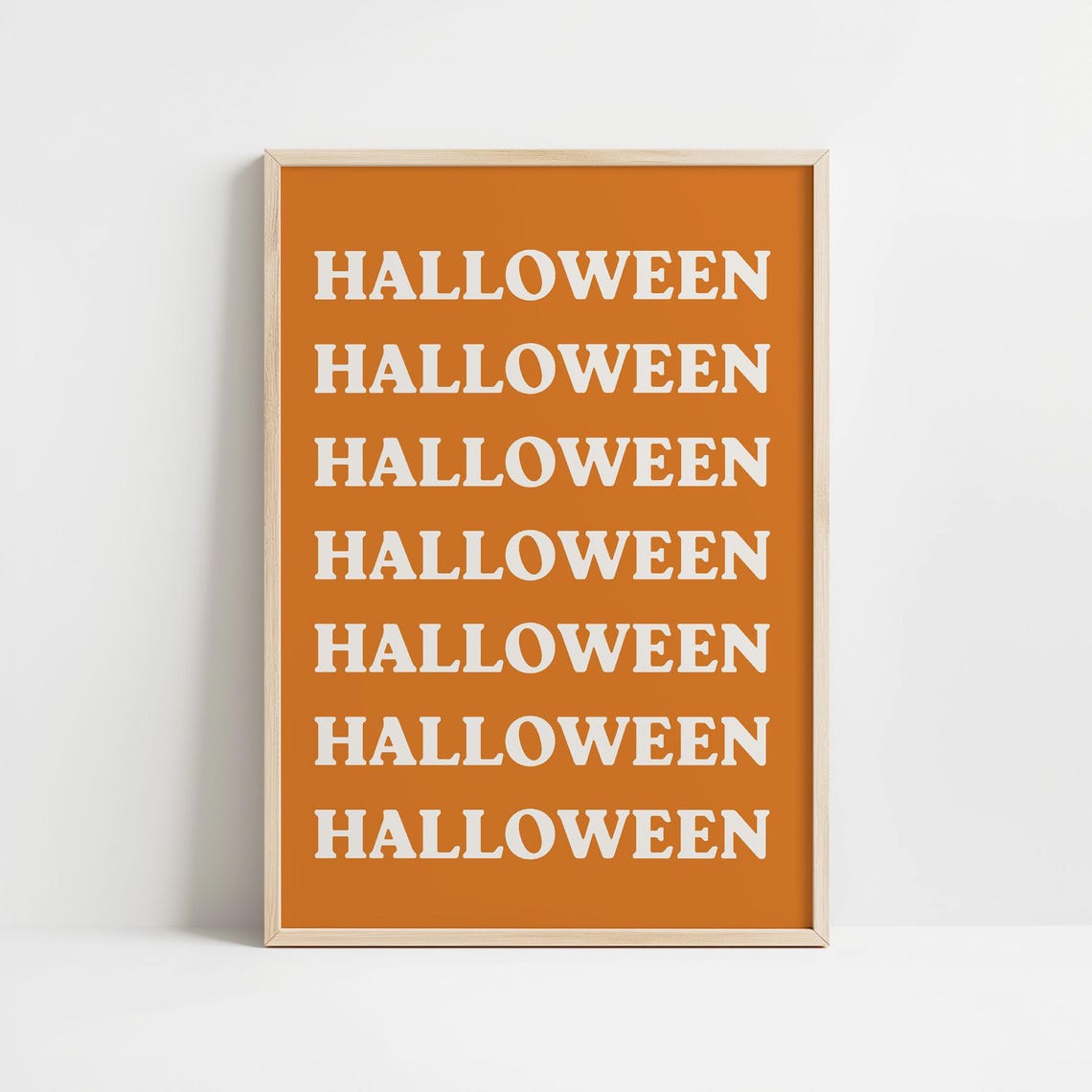 Halloween Repeated Typography Burnt Orange Fall Holiday Poster - Image 3