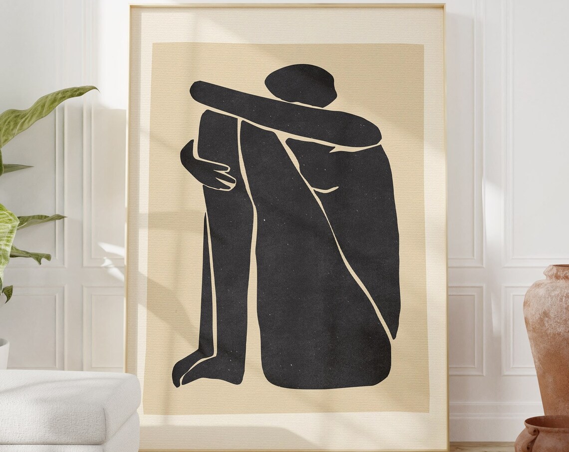 Mid-Century Modern Woman Figure Line Art Print