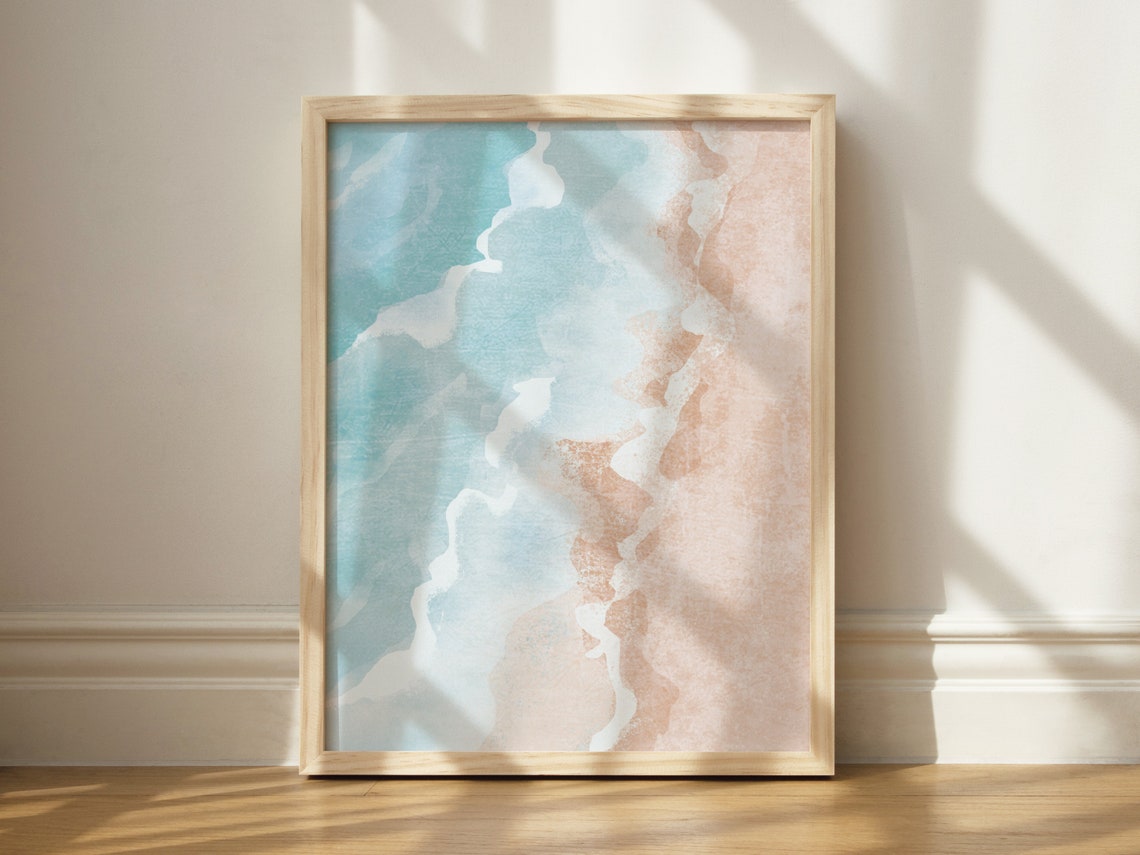 Aerial Beach Print Abstract Coastal Wall Art