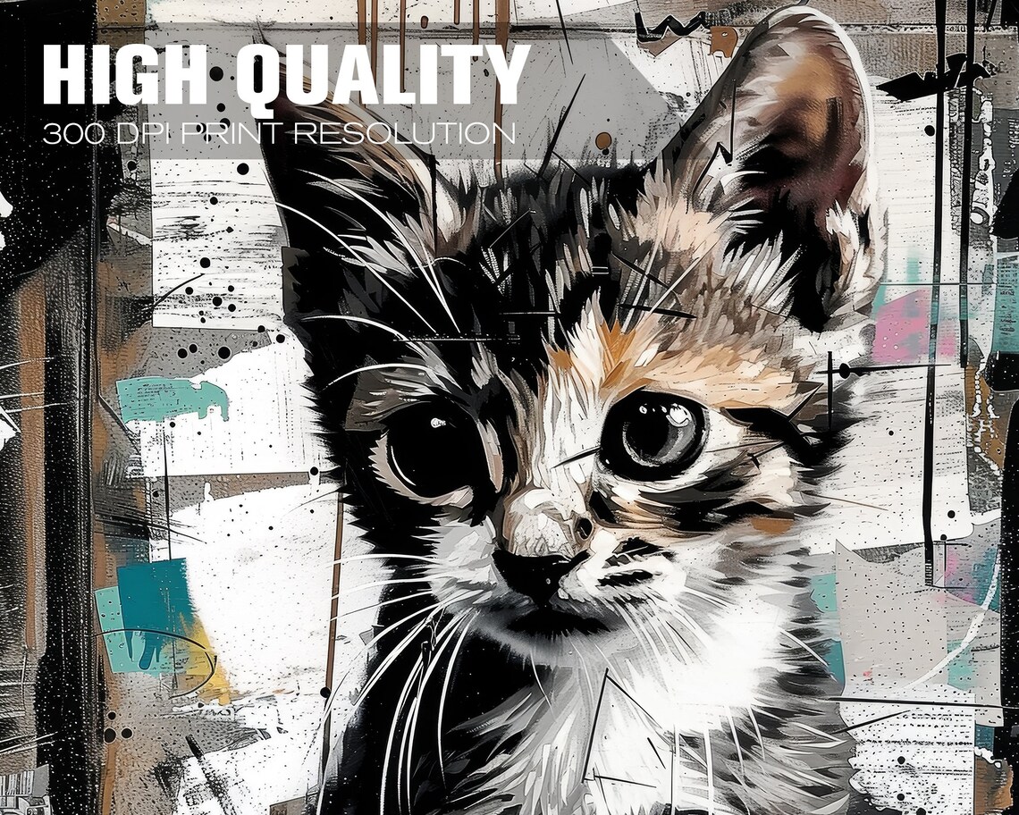 Graffiti Cat, Urban Style Abstract Illustration - Image 4