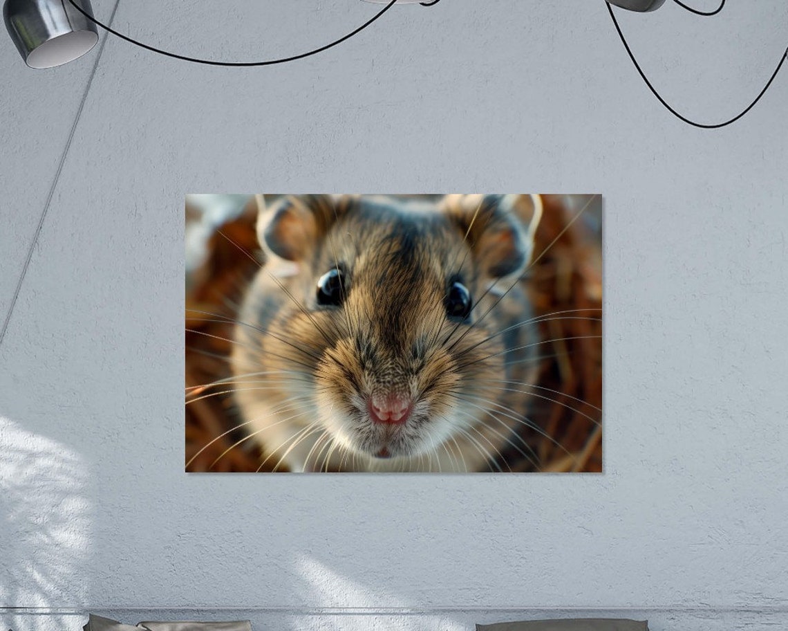 Hamster Extreme Close Up Cute Whiskers Furry Pet Photo Wall Art Poster - Image 3