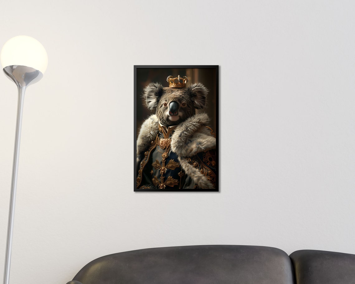 Royal Koala In Gold Crown Regal Marsupial Portrait Wall Art Poster - Image 2