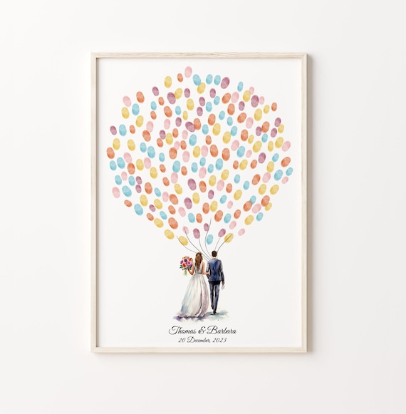 Personalized Wedding Fingerprint Guest Book Poster