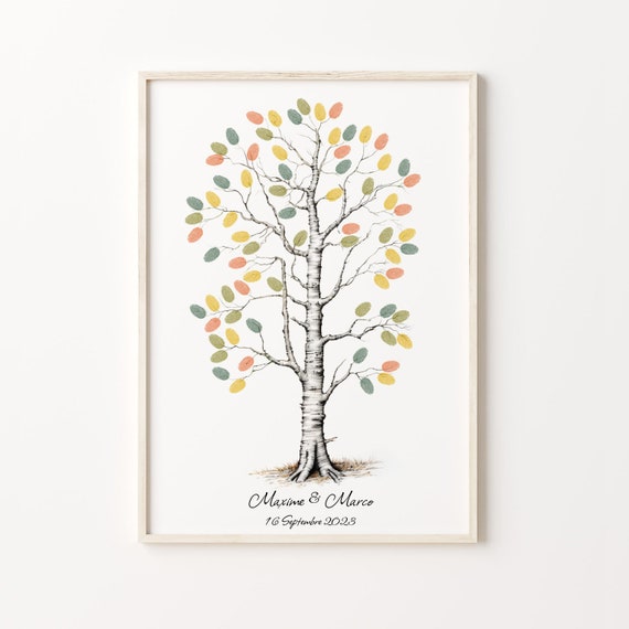 Tree Of Love Guest Book Guest Book Wedding Fingerprint Tree Customizable Guest Book Memorable Guestbook