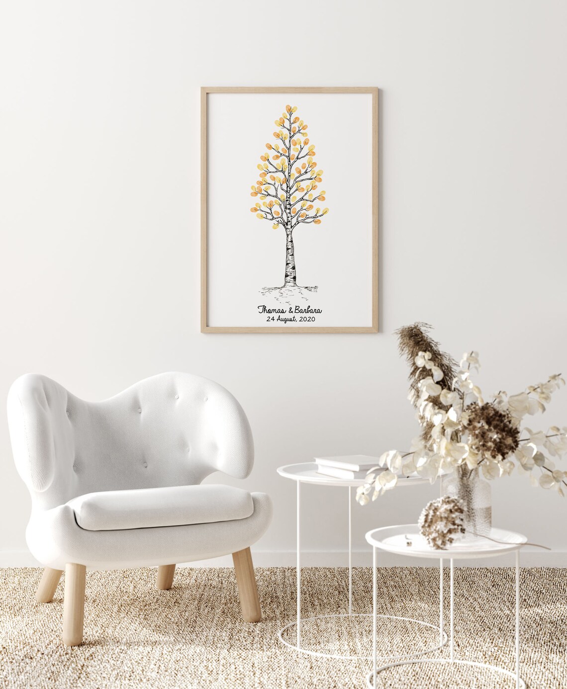 Thumbprint Tree Guest Book, Customizable Wedding Art Print - Image 3