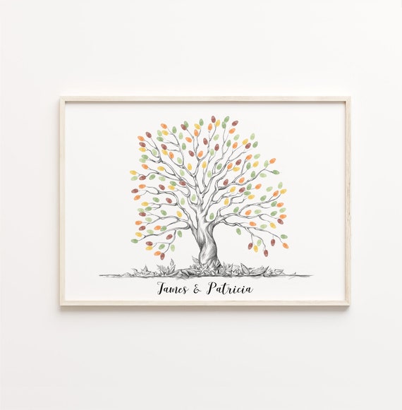 Fingerprint Tree Guest Book Wedding Ink Print