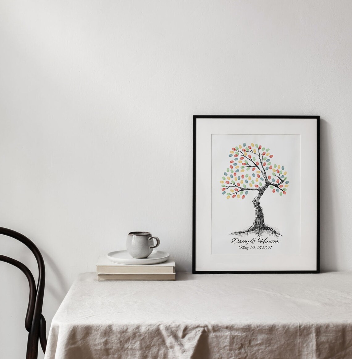 Sketch Fingerprint Tree Wedding Guest Book - Image 3