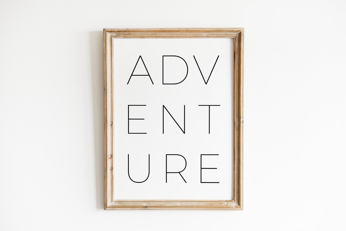 Adventure Quote Poster Split Letter Minimal Typography Design