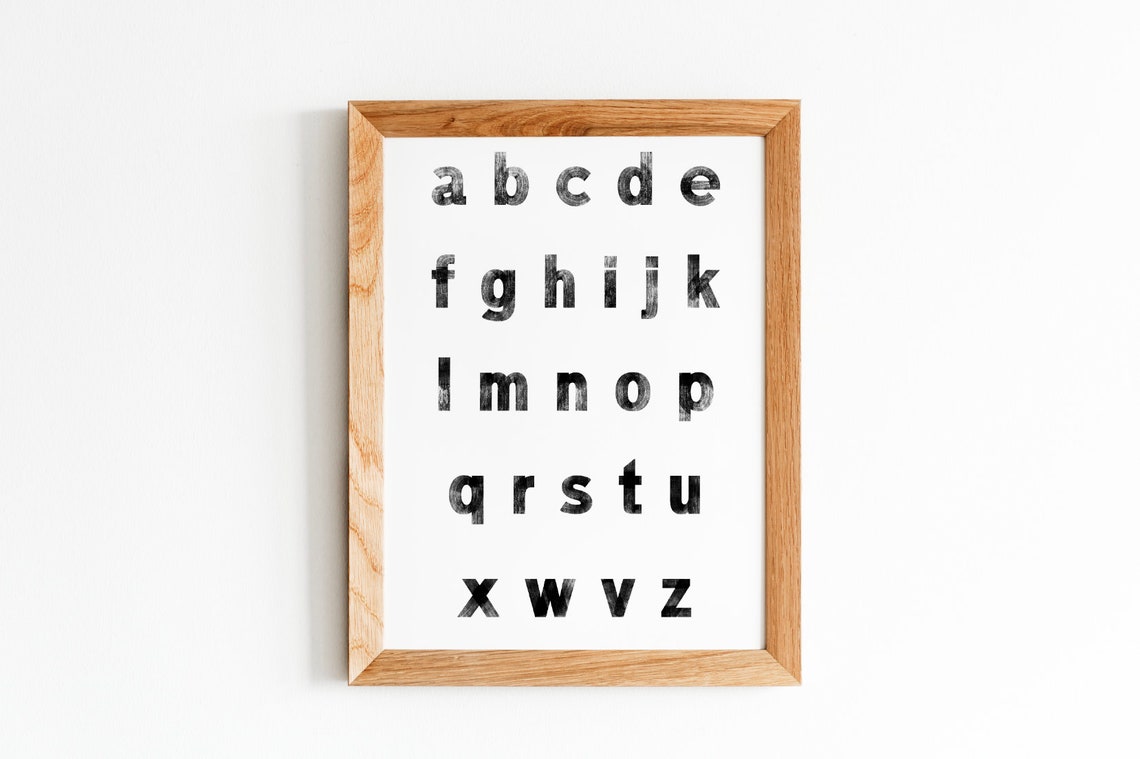 Letter A Monogram Poster Distressed Black Brush Typography Art - Image 5