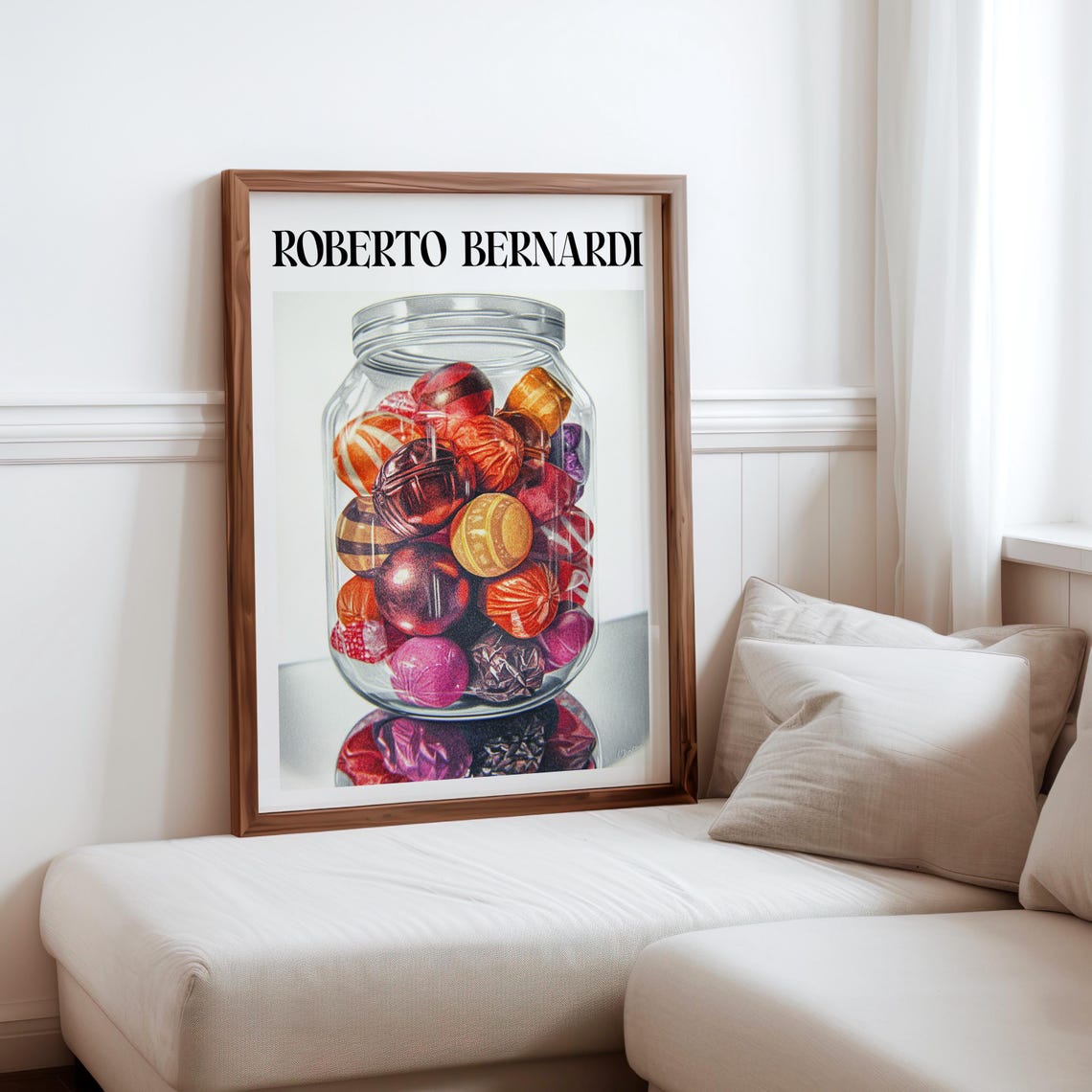 Roberto Bernardi Wrapped Hard Candy Mason Jar Still Life Art Poster