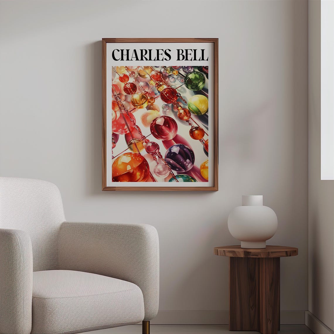 Charles Bell Hanging Glass Gumballs Beaded String Hyperrealism Poster - Image 2