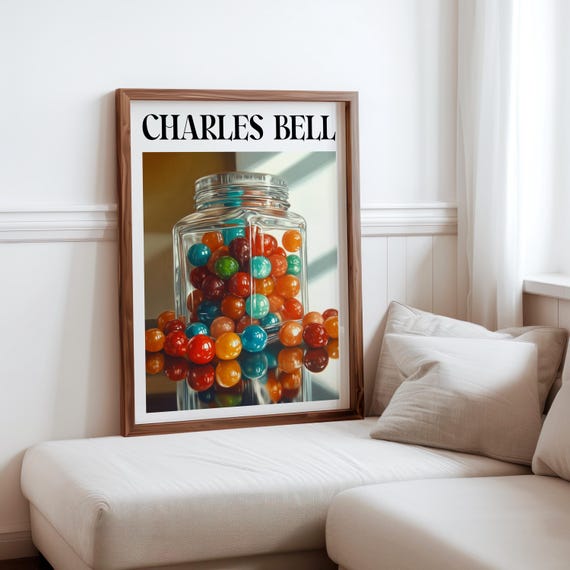 Charles Bell Inspired Photorealism Poster Vintage Gumball Print Colourful Retro Sweetshop Hyper Realistic Candy Machine 1980s