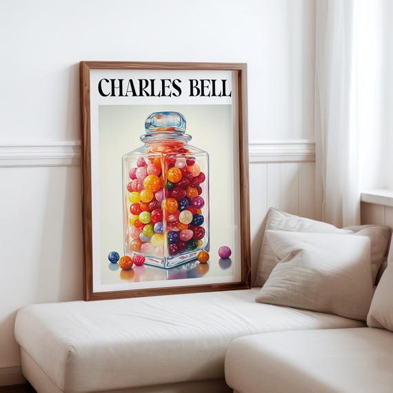 Charles Bell Inspired Photorealism Poster Vintage Gumball Print Colourful Retro Sweetshop Hyper Realistic Candy Machine 1980s