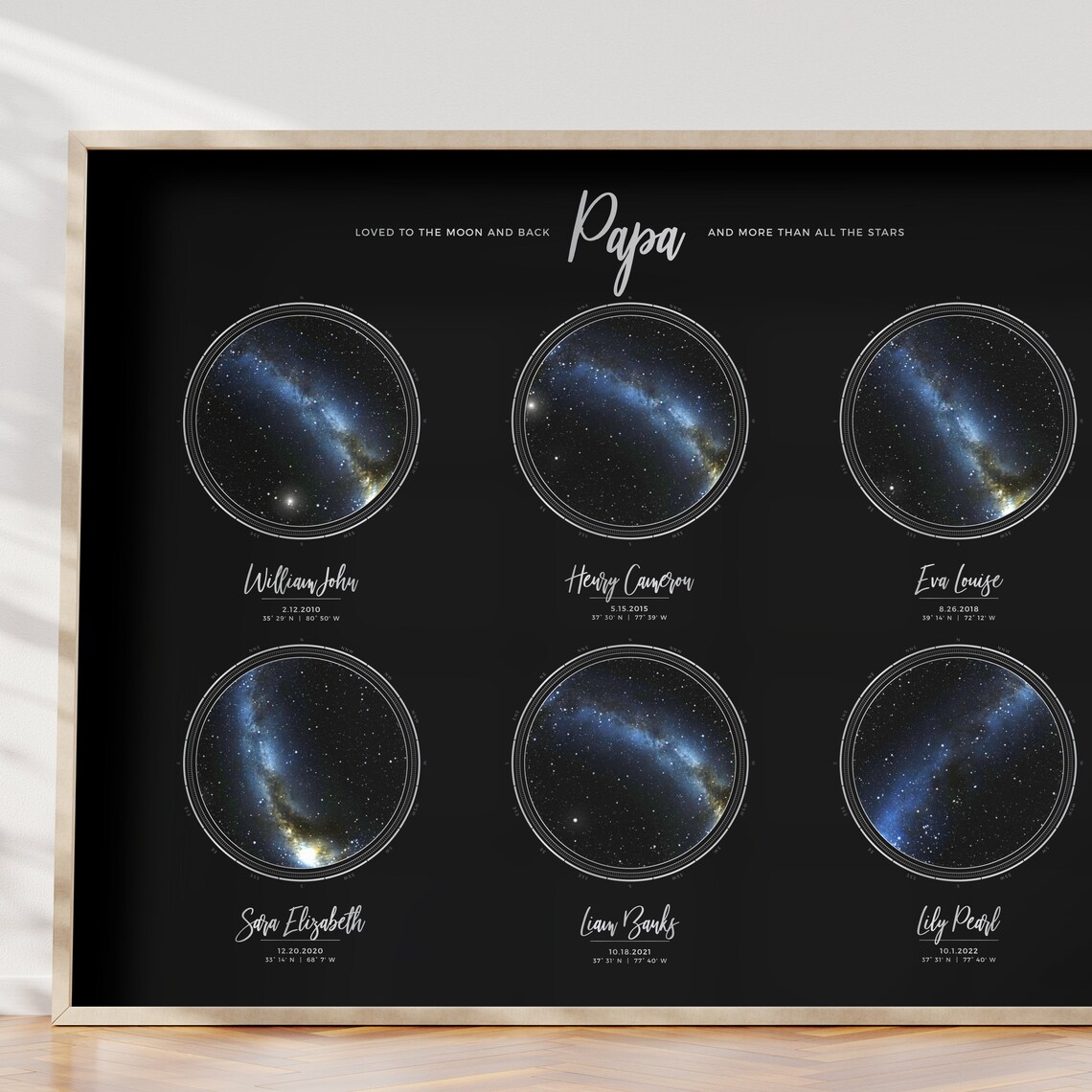 Personalized Star Map Art Print, Gift For Dad - Image 3