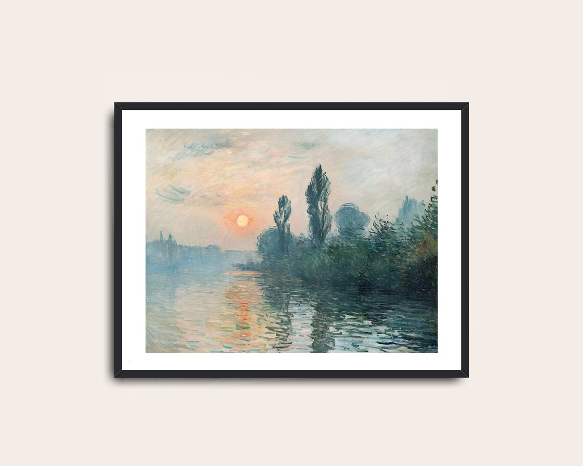 Vintage Misty Landscape, Light Academia Art Print - Image 2