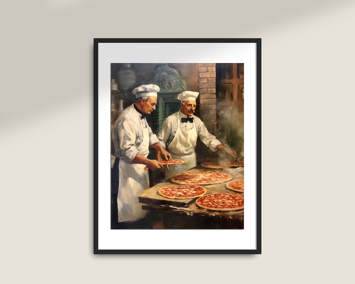 Pizza Print Vintage Italian Food Kitchen Poster - Image 2