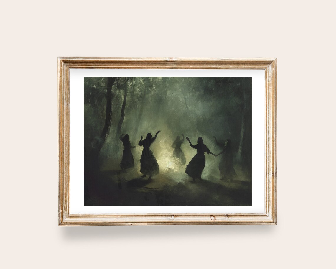 Dancing Witches in the Forest, Dark Academia Print - Image 2