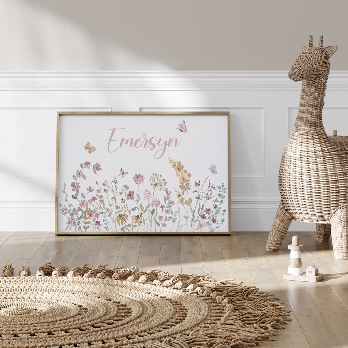 Emersyn Wildflower Nursery Name Sign Personalized Baby Room Poster - Image 3