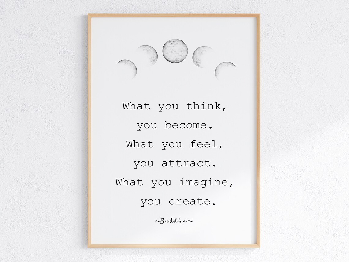 Buddha Quote Art Print, Spiritual Mindfulness Saying - Image 3