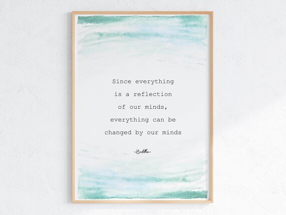 Buddha Mindfulness Quote Teal Watercolor Calm Mindset Poster