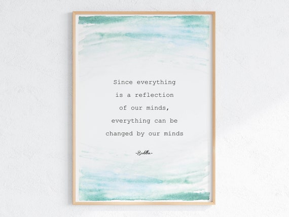 Mindfulness Poster Positive Mindset Wall Art Buddha Quote Calming Artwork Motivational Quote