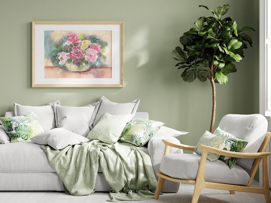 Impressionist Floral Bouquet in Vase Art Print - Image 2
