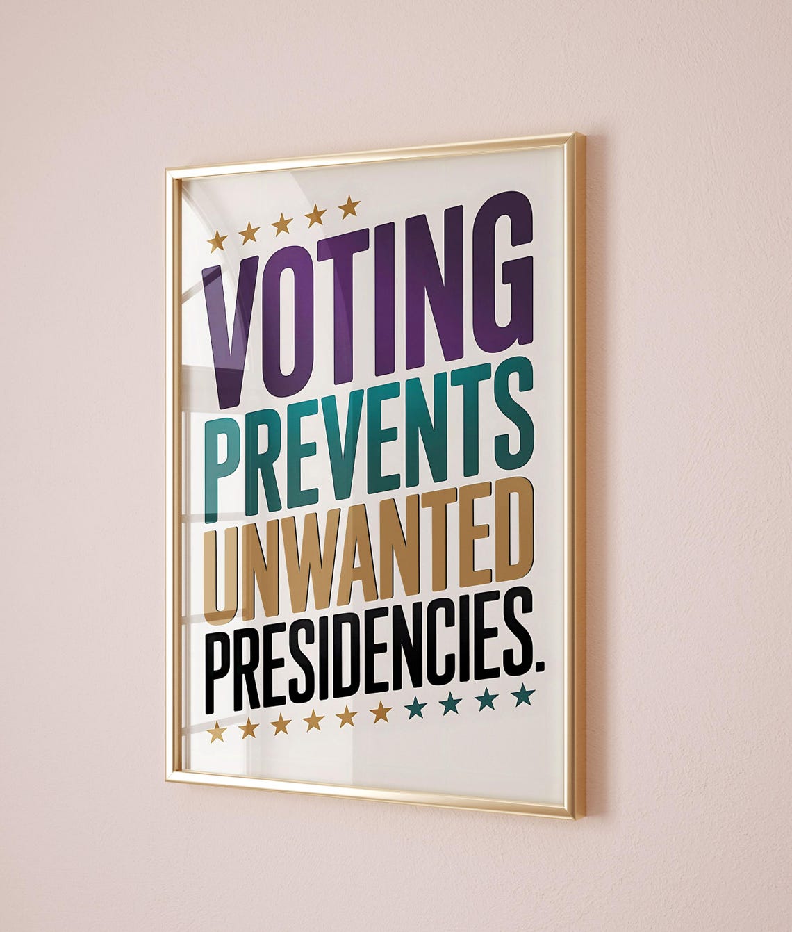 Voting Prevents Unwanted Presidencies Political Quote Poster