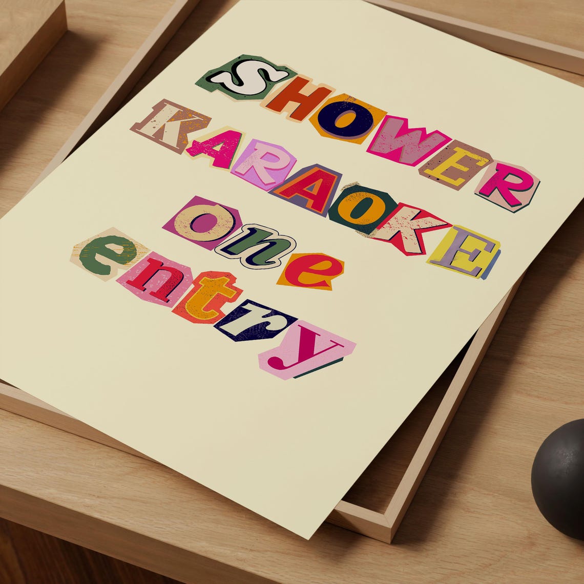 Shower Karaoke One Entry Funny Bathroom Magazine Letter Humor Poster - Image 2