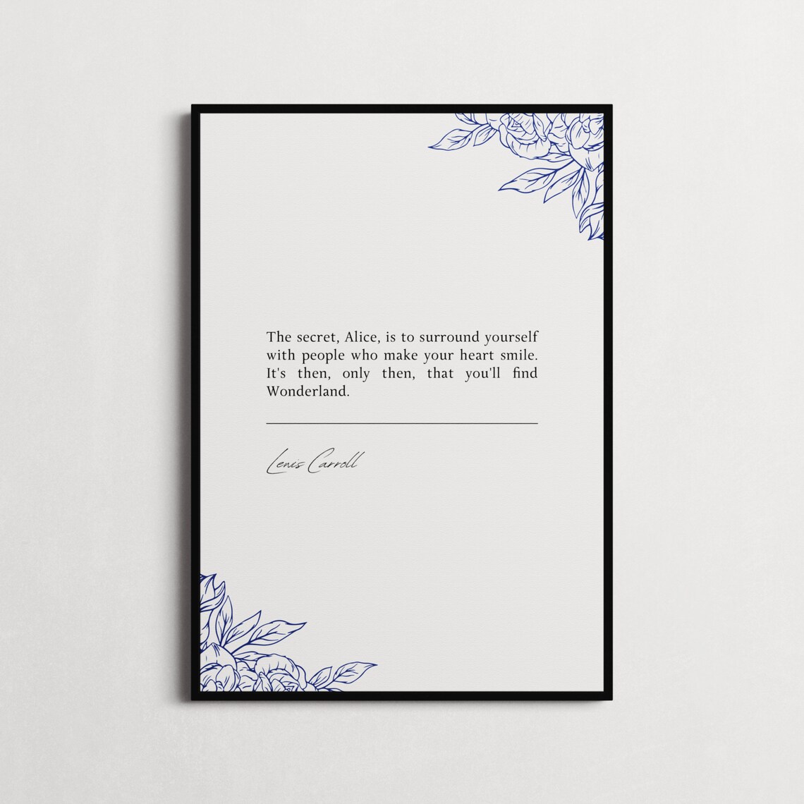 Lewis Carroll Alice In Wonderland Heart Smile Minimalist Quote Print - Image 3